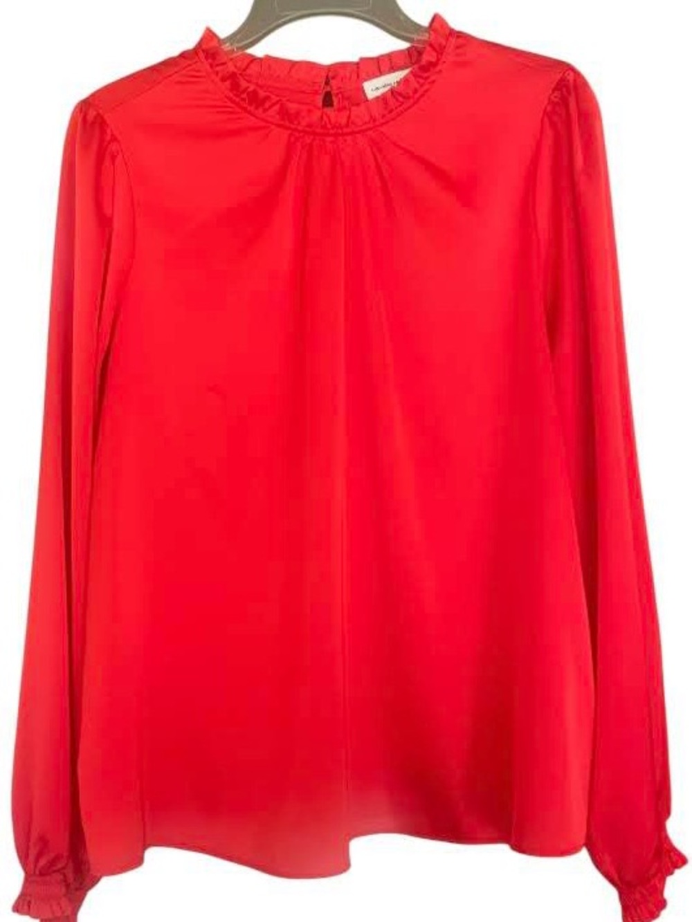 NWT cupcakes & cashmere Ruffle-Trim Long Sleeve Blouse